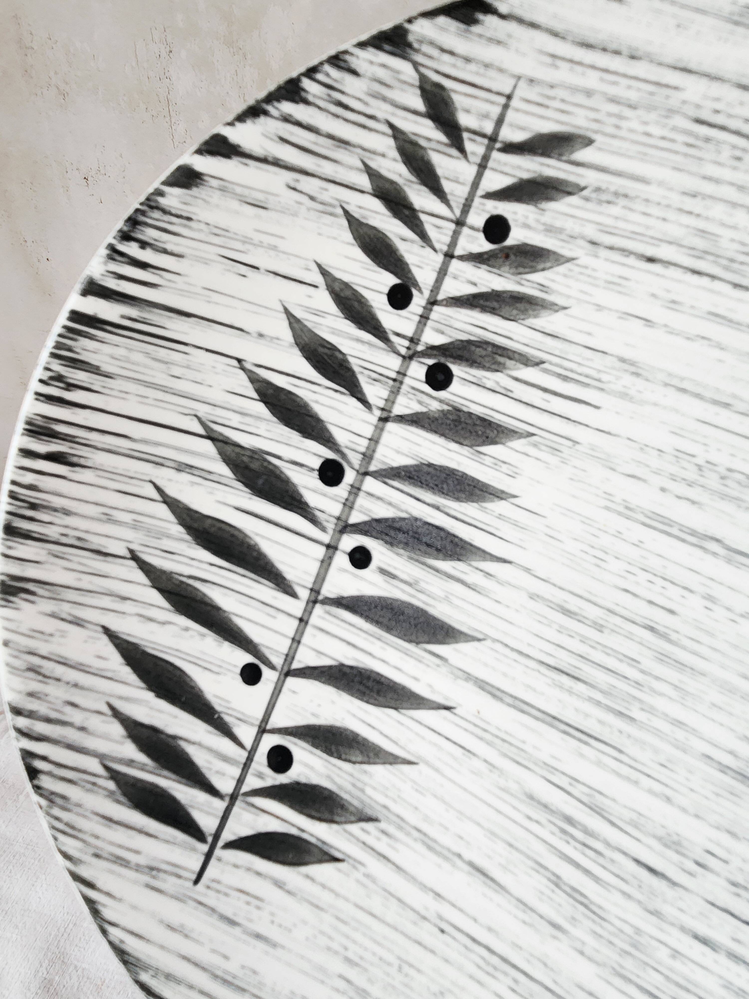 Vintage french 1960s salins tolede - toledo dinner plates black olive