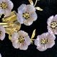 Barovier and Toso pair of flower model sonces in gold finish and gilding bouquets