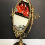 Gilded bronze table mirror