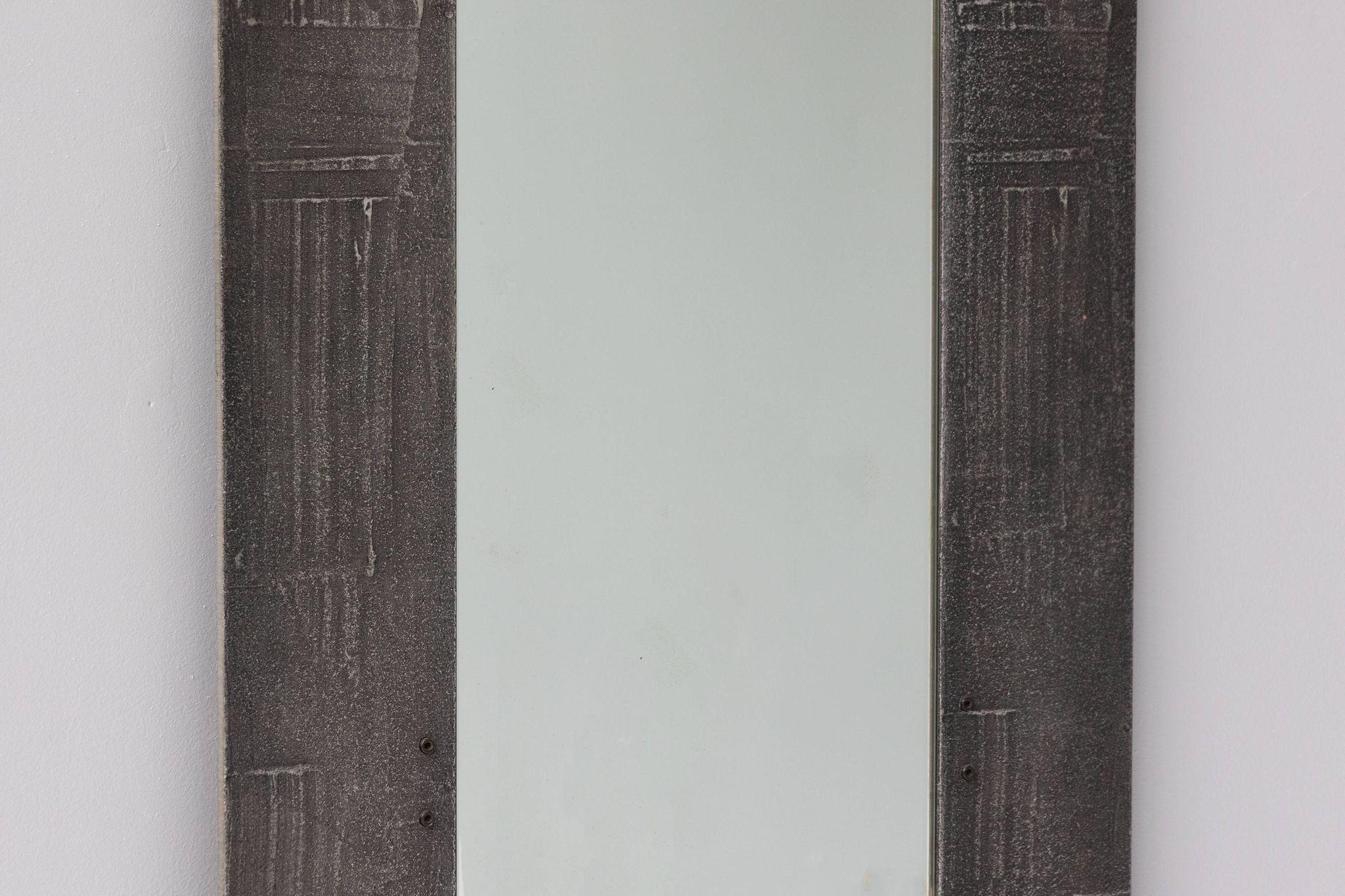 Cast Aluminum Mirror by Lorenzo Burchiellaro, Italy, 1970s