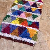 vintage boucherouite rug; berber boucherouite rug 120 cm x60 cm