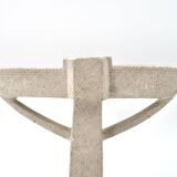 Moroccan candle holder in carved white beige stone, 1970s.