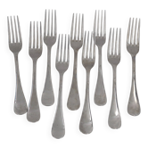 Christofle acier berry, 9 dessert forks, 17 cm in excellent condition.
