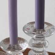Vintage candlesticks in glass by timo sarpaneva for iittala, 1960s, set of 3