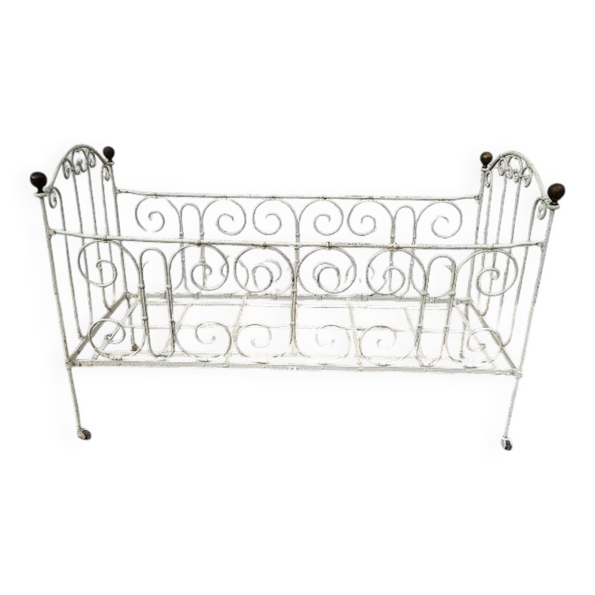 Small 2-tier metal and wooden stand 1960