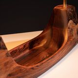 Lampe de bureau de direction rare en bois massif