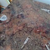 Fossil marble design coffee table 124cm