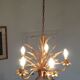 Lustre en métal doré épis de blé et feuillage