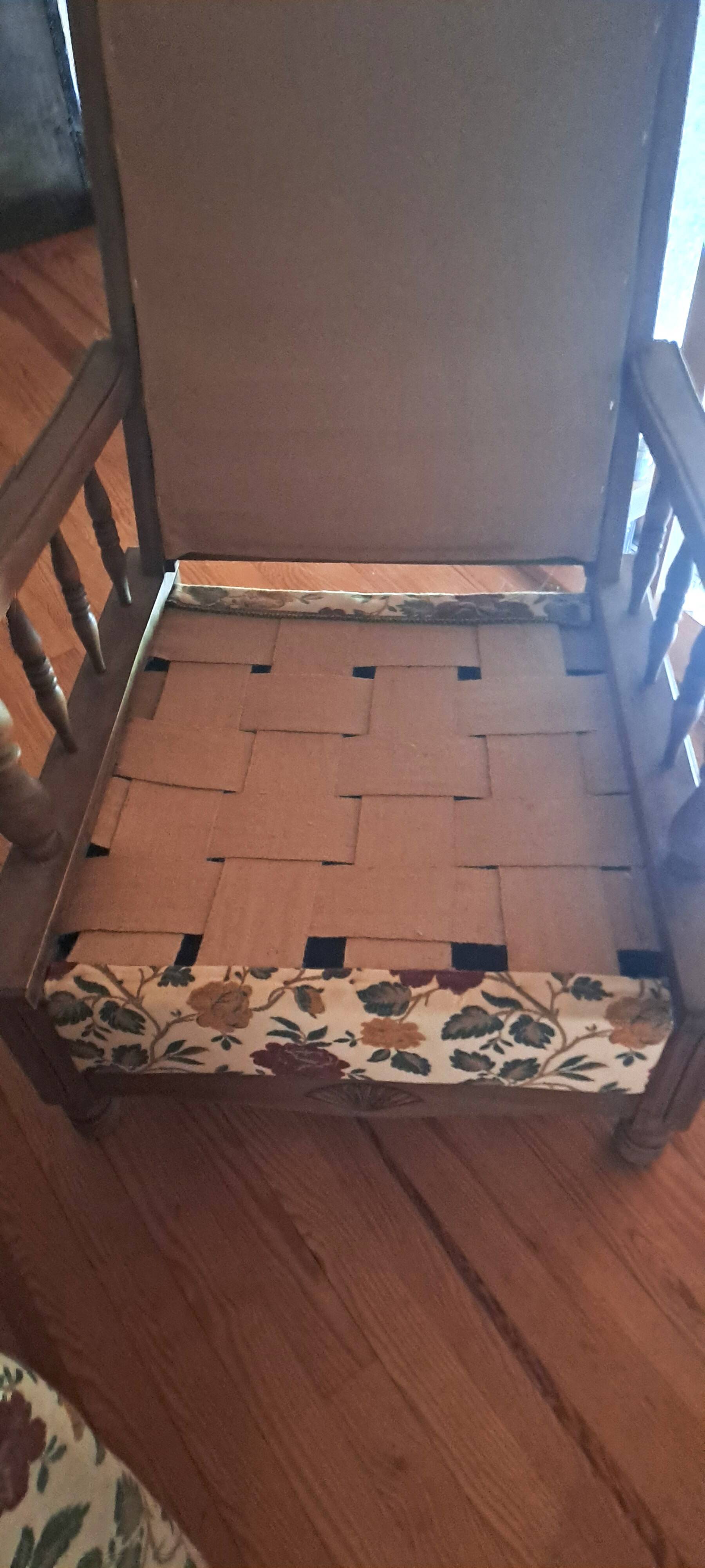 Fabric and wood armchair, comfort, relax, 1950s