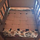 Fabric and wood armchair, comfort, relax, 1950s