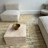Modular travertine coffee table