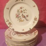 Set of 10 Condé Digoin Sarreguemines dessert plates