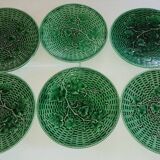 Set of dessert plates Sarreguemines – Art Nouveau earthenware, decoration