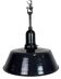 Industrial Black Enamel Factory Lamp with Porcelain Top, 1950s