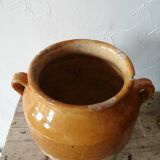 Old yellow glazed jam jar from the South West