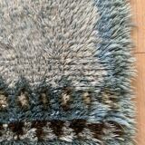 Tapis Rya vintage en laine suédoise, tissé à la main et signé S.L., années 1960