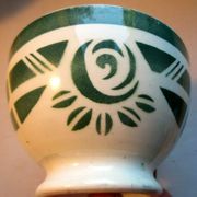 Old vintage bowl, geometric décor and free shapes by St Amand and Hamage