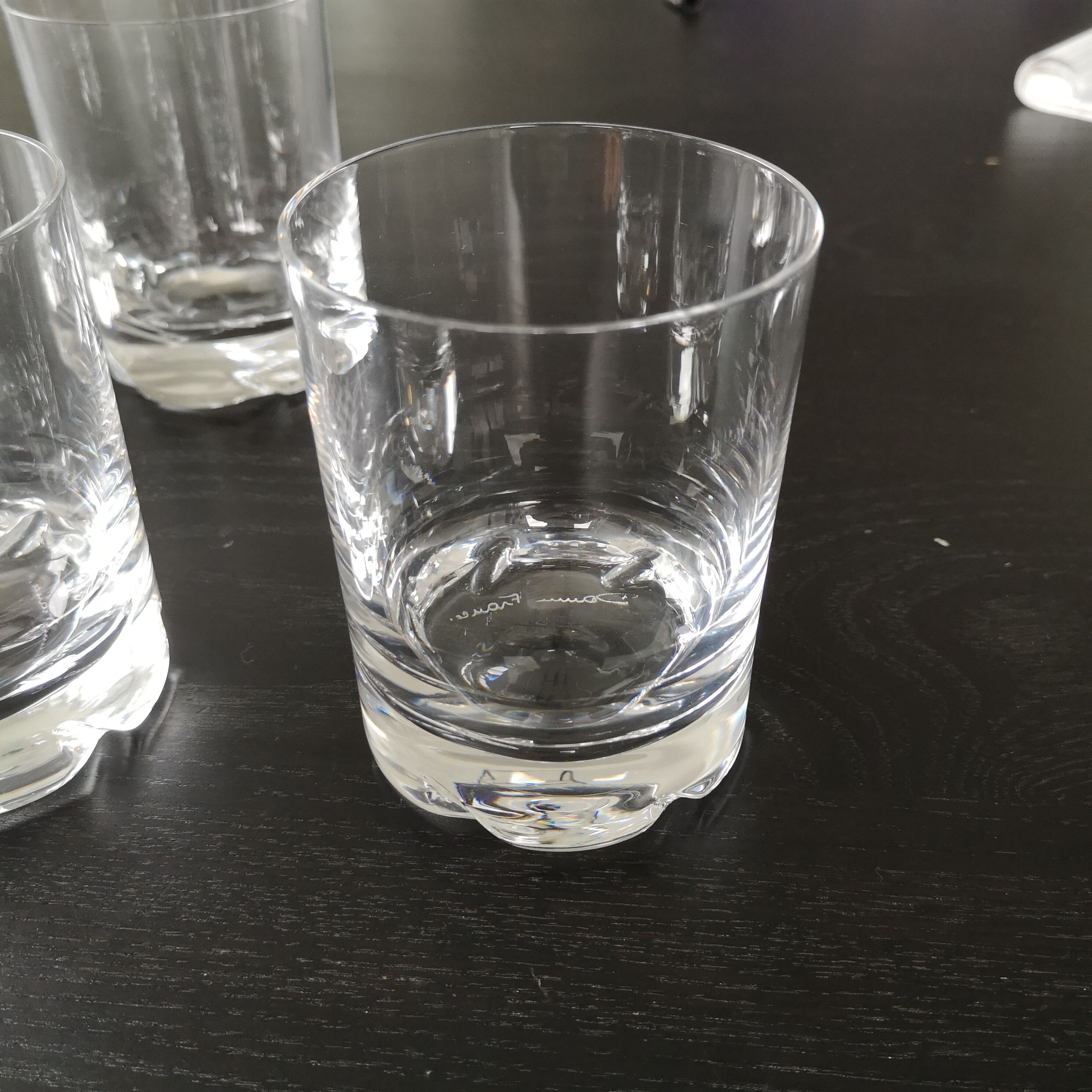 Set of 6 sober Daum crystal glasses