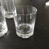 Set of 6 sober Daum crystal glasses