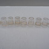 9 wine glasses, gold edging and granite – 1960s-1970s