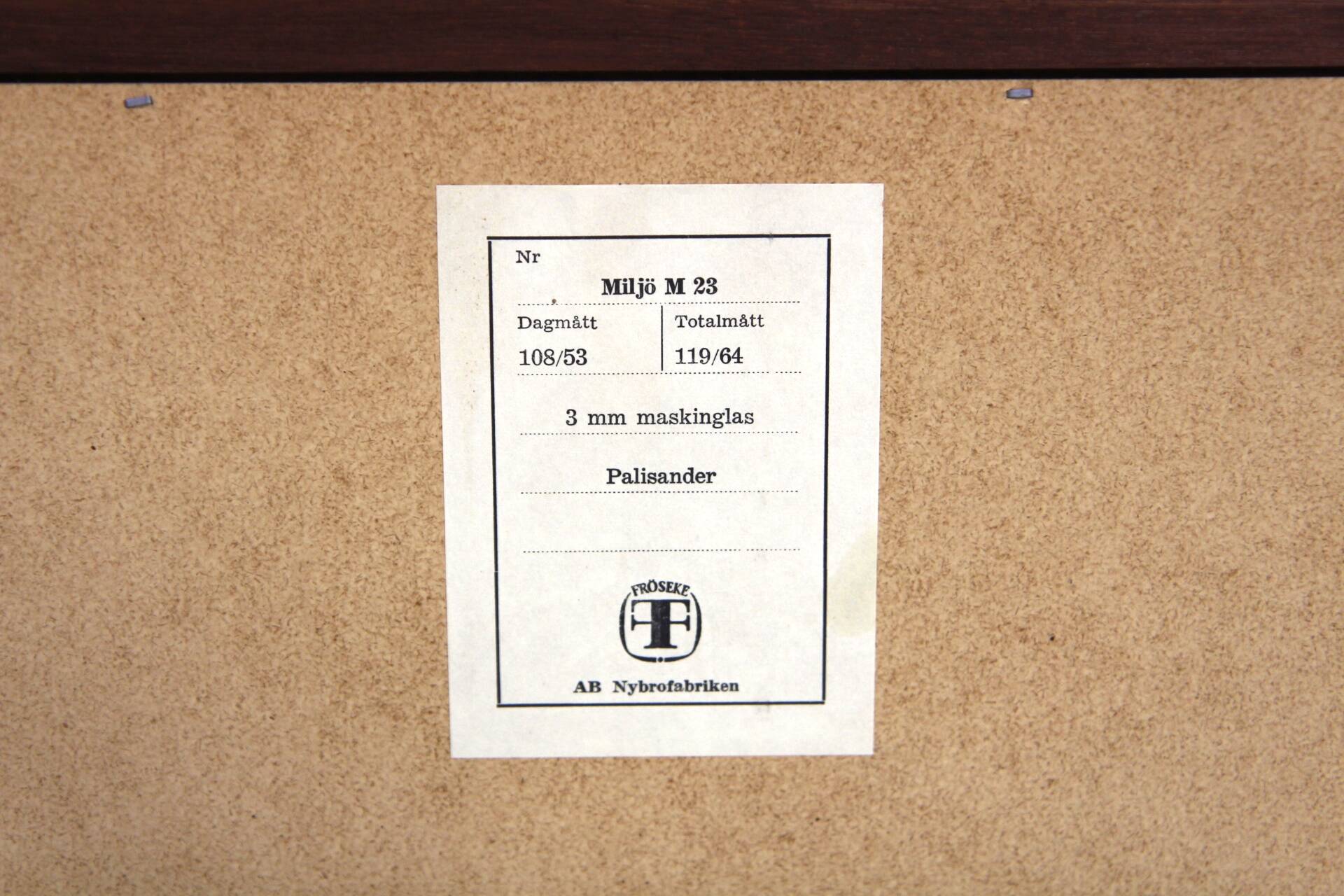 Scandinavian rosewood mirror, Fröseke, Sweden, 1960 - 120x64cm