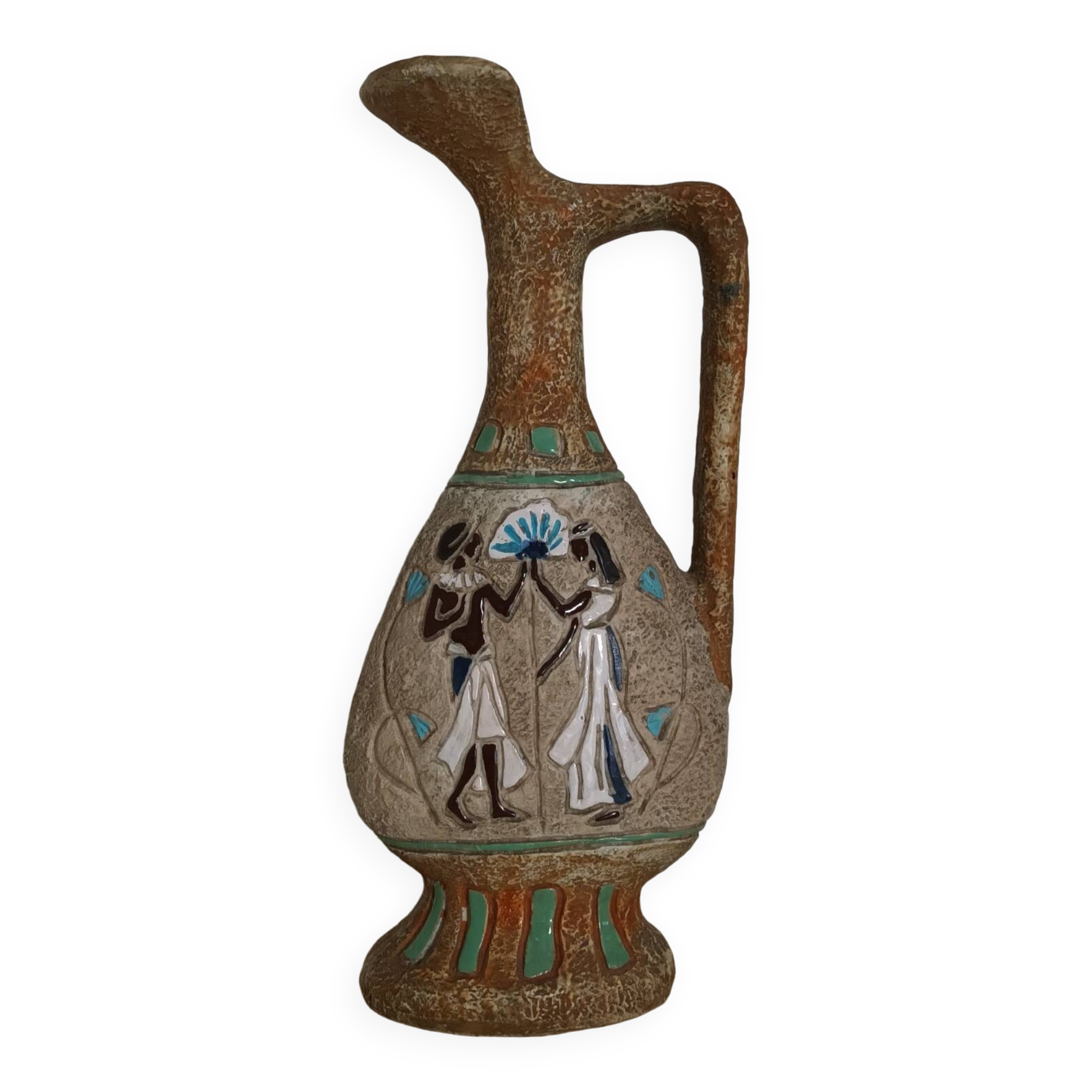 Vintage Egyptian motif jug vase