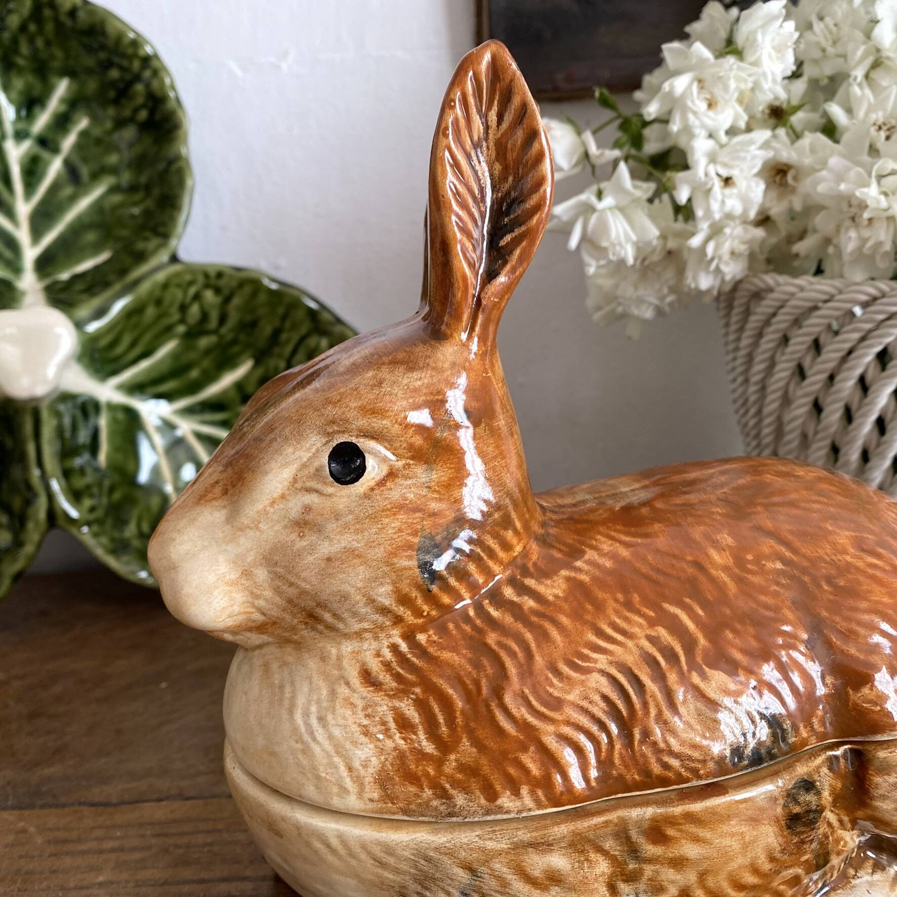 Ceramic rabbit, zoomorphic terrine