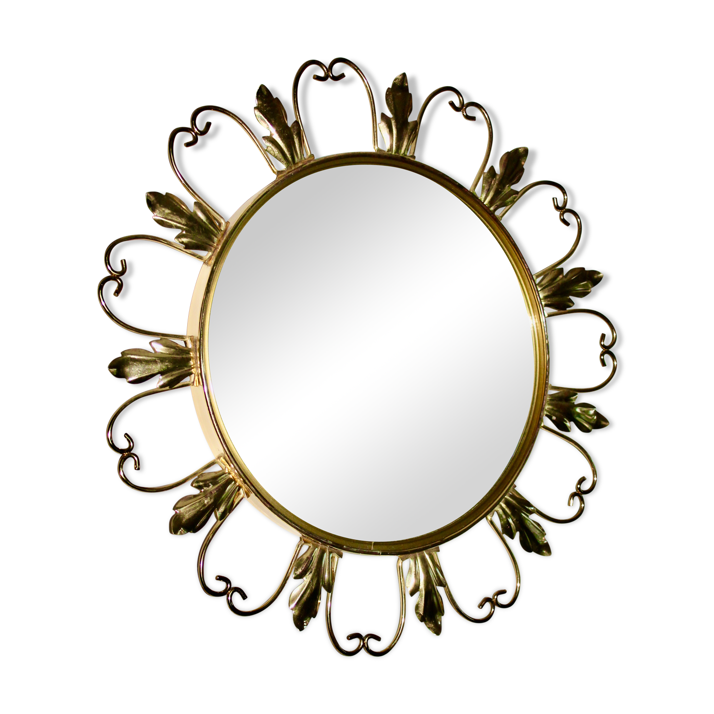 Curved witch eye mirror, 50s / 60s - 46cm
