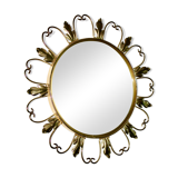 Curved witch eye mirror, 50s / 60s - 46cm