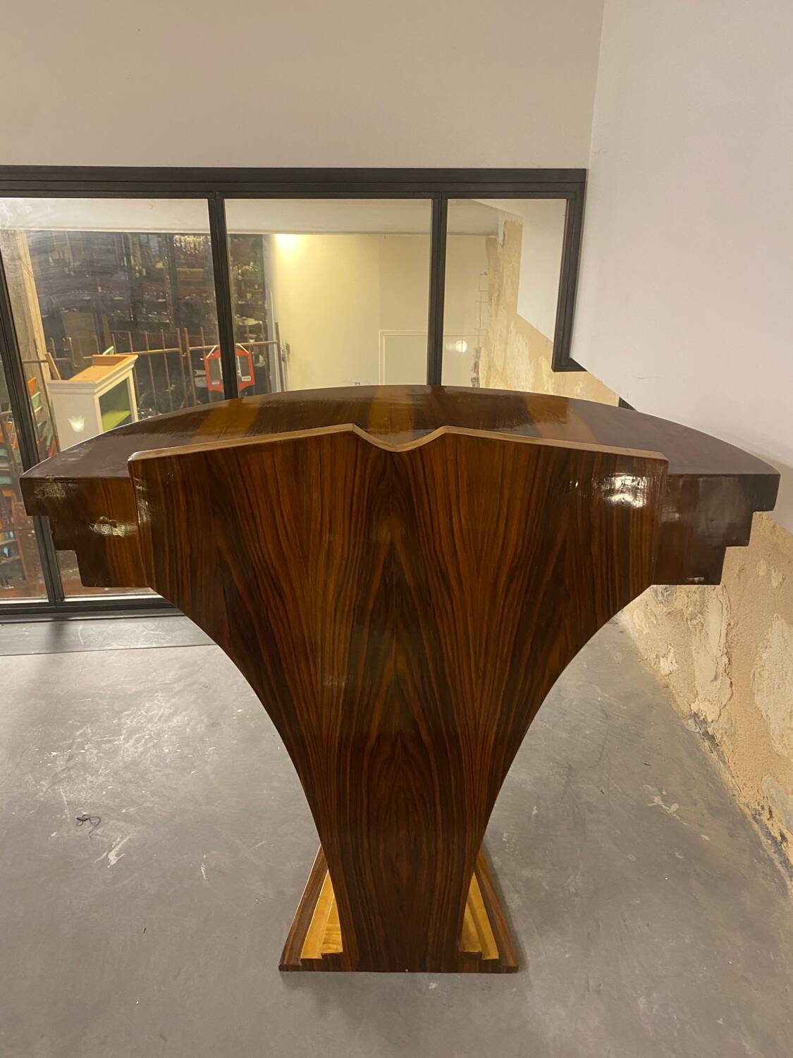 Art deco half moon console