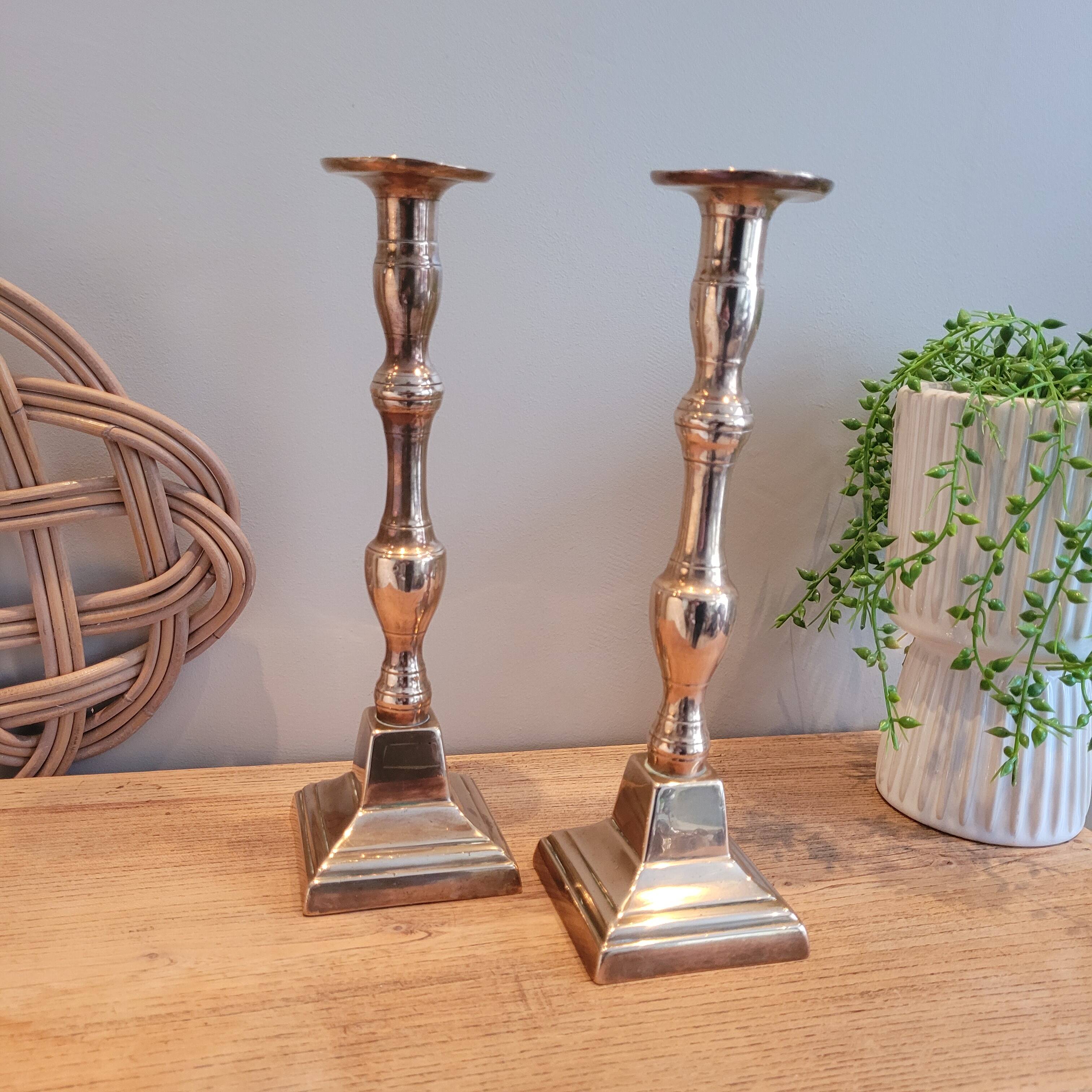 La Redoute x Selency pair of brass candle holders 16