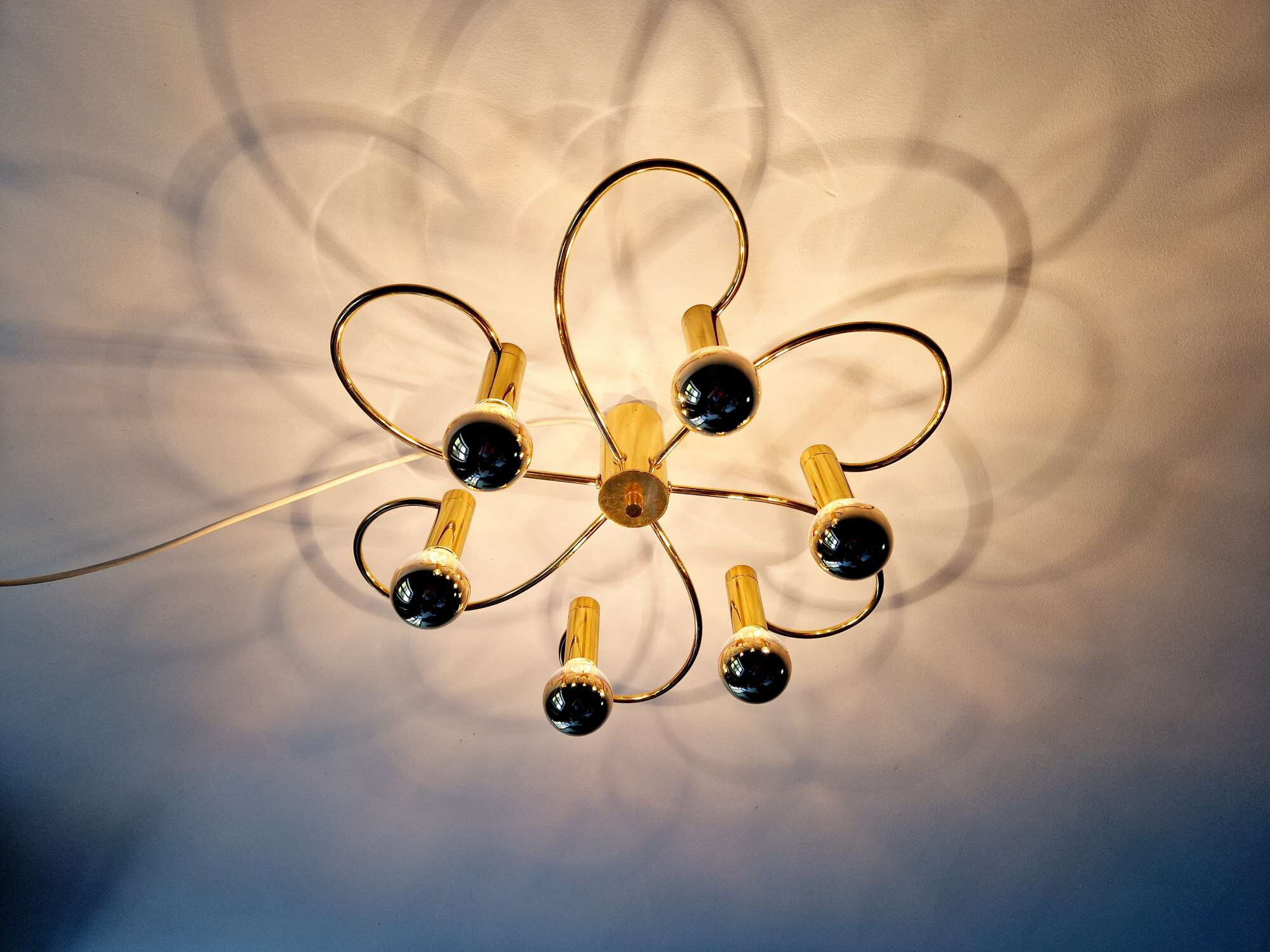 Design ceiling light in brass, Cosack Leuchten, 1970