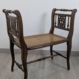 Napoleon III caned piano bench — bourgeois house spirit
