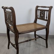 Napoleon III caned piano bench — bourgeois house spirit