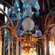 Vintage fountain chandelier glass and plexiglass