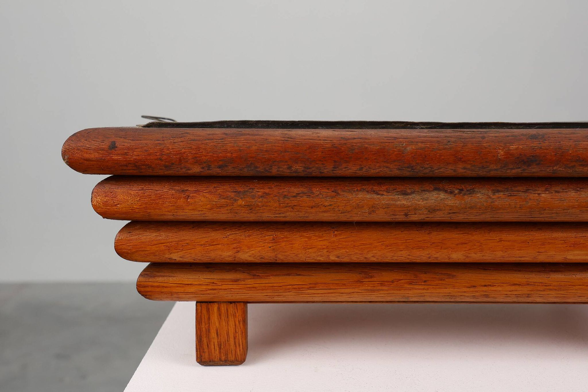 Rectangular Art Deco planter in wood, France 1920