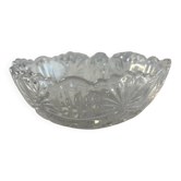Cut glass dish with scalloped edge 11cm