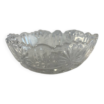 Cut glass dish with scalloped edge 11cm