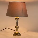 Solid brass lamp and vintage fabric