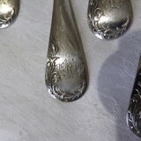 6 vintage silver plated soup spoons with hallmarks
