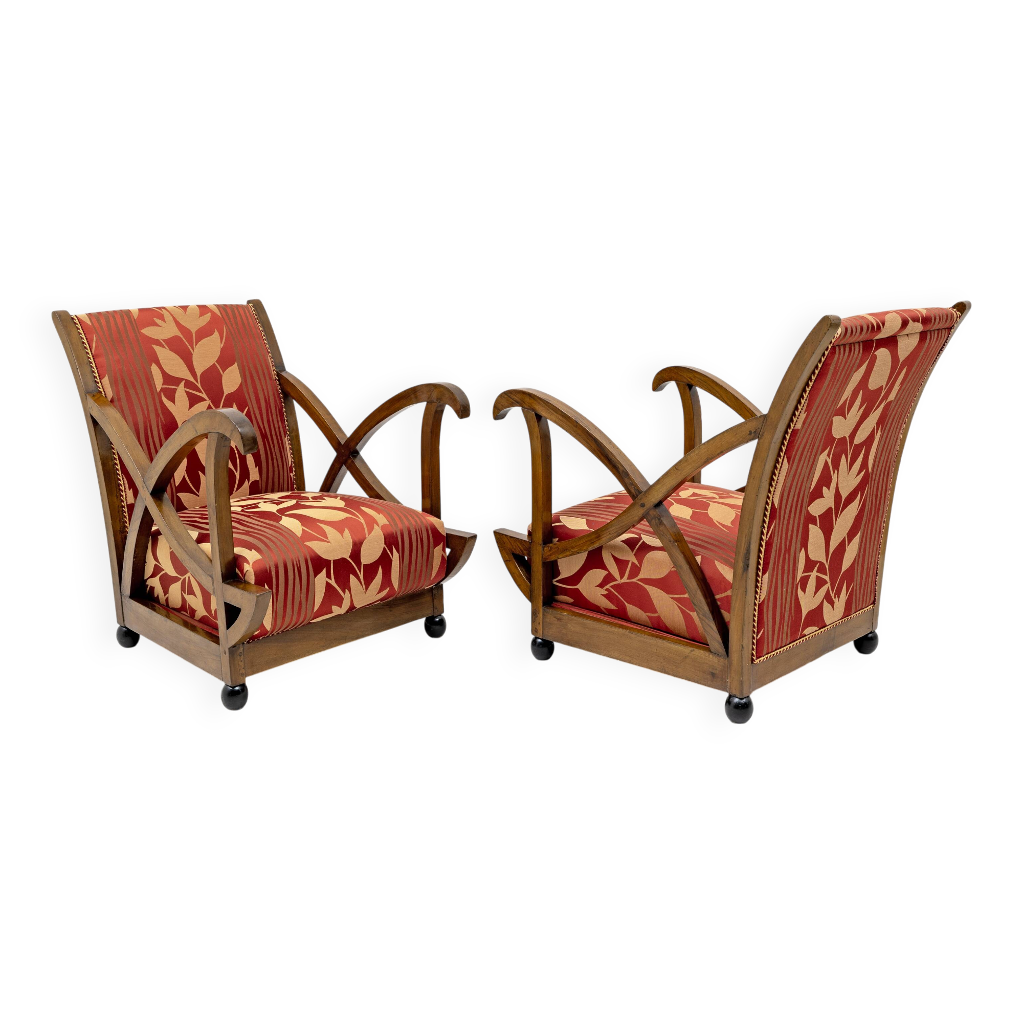 Pair of Italian Art Deco Armchairs Attributed to Maurizio Tempestini, 1940s