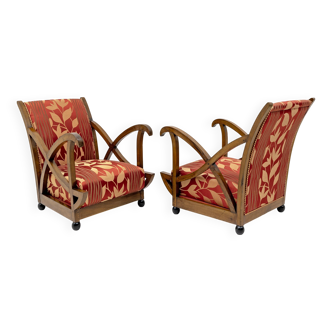 Pair of Italian Art Deco Armchairs Attributed to Maurizio Tempestini, 1940s