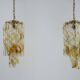 Pair of vintage Torciglione Murano glass chandelier by Mazzega. Italy 1970s