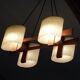 Lustre vintage scandinave en teck et perspex