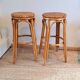 Vintage rattan and wicker bar stools