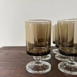 Set of 6 vintage Luminarc stemmed glasses from the 70s