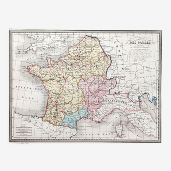Carte ancienne carte des Gaules - 1836