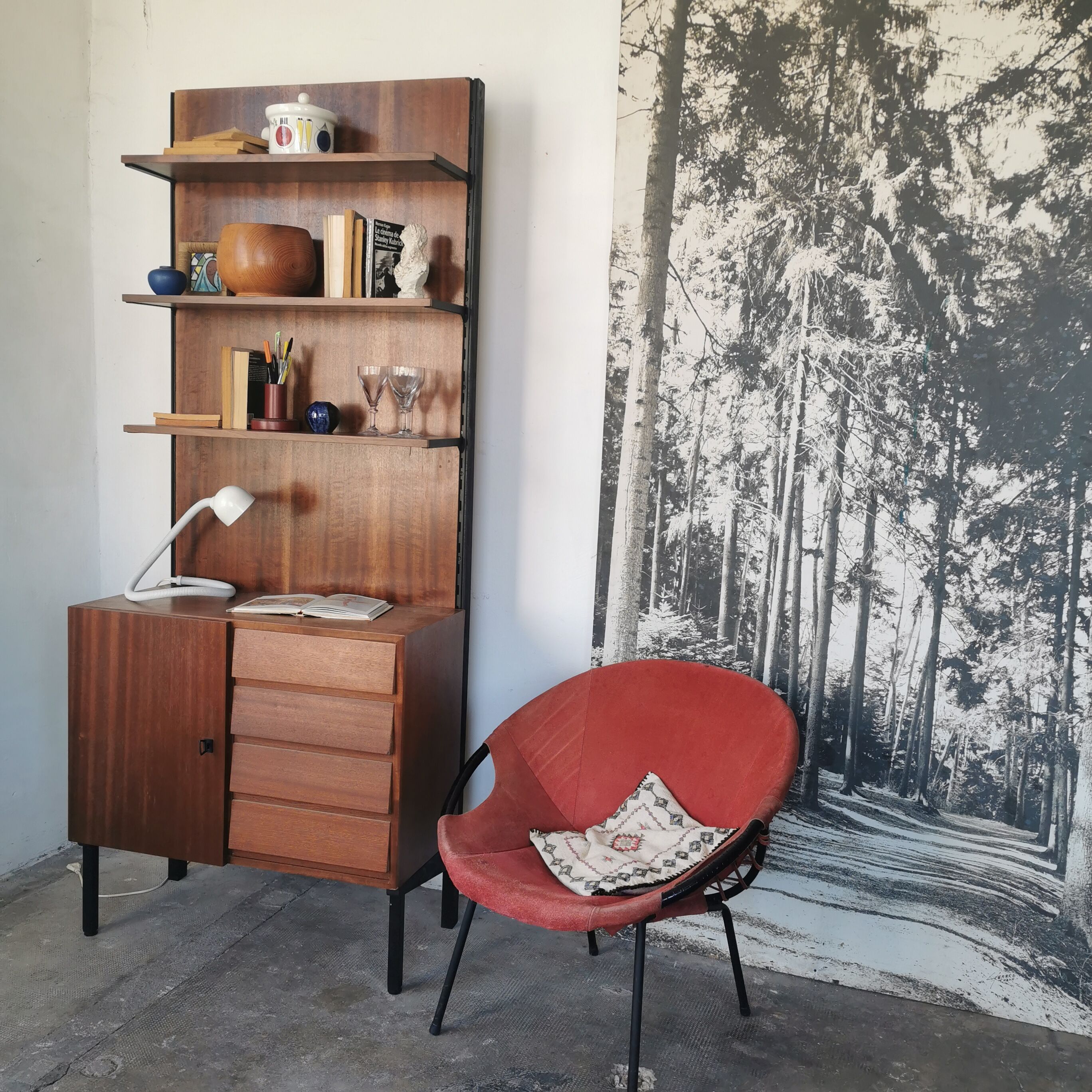 Shelf, bookcase, Scandinavian style from the 60s