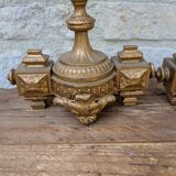 Pair of metal candelabra candle holders with 5 branches, 41cm