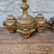 Pair of metal candelabra candle holders with 5 branches, 41cm
